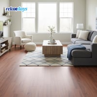 Relaxdays PVC podna obloga, samoljepljiva, 5 m² / 36 kom, izgled drva, crvenosmeđa 2