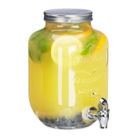 Relaxdays Retro Üveg Italadagoló 3,5 L, Csappal, Vintage Limonádé Kancsó, Átlátszó, Kerti Party Szörpöskanna 1