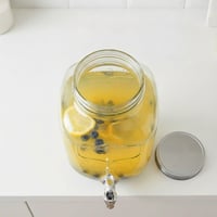 Relaxdays Retro Üveg Italadagoló 3,5 L, Csappal, Vintage Limonádé Kancsó, Átlátszó, Kerti Party Szörpöskanna 7