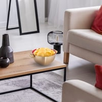 Relaxdays rozsdamentes acél tálka 20 cm, arany-piros konyhai tál sütéshez és tálaláshoz - Gold/Red 2
