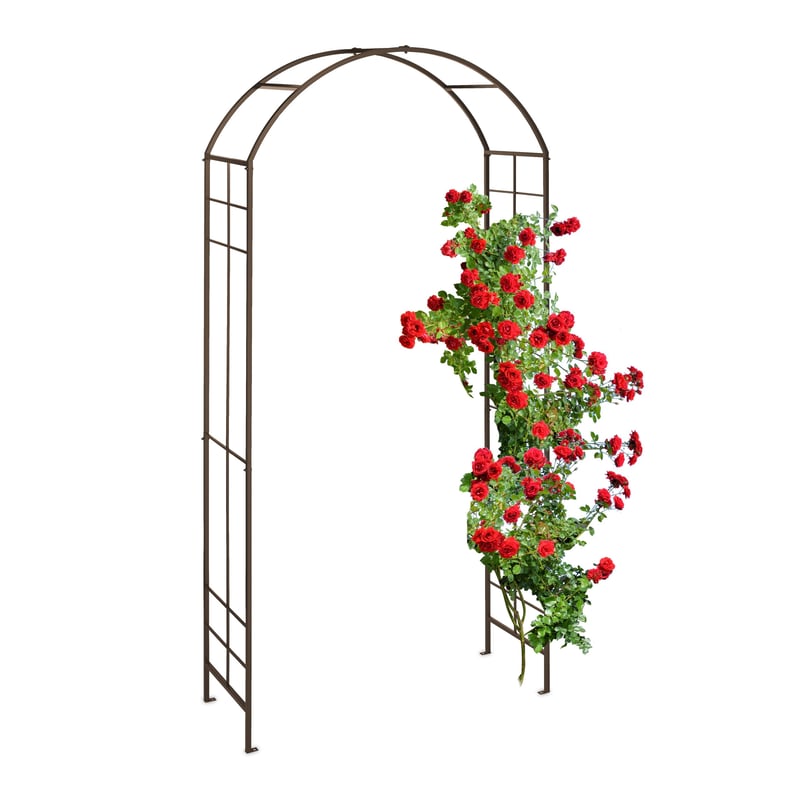 Arcadă de grădină Relaxdays din metal inoxidabil 224x110x41 cm pentru plante agățătoare, culoare bronz