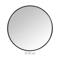 Okrúhle zrkadlo Relaxdays, priemer 50 cm, s rámom, nástenné zrkadlo do predsiene, kúpeľne, obývačky, čierne 4