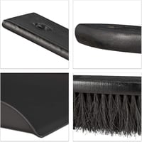 Relaxdays Söprőgarnitúra Acél 37 cm Kefe és Lapát Szett Beltéri Kültéri Fekete 6
