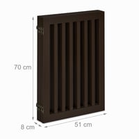 Samostatne stojaca deliaca mreža Relaxdays 70x206 cm s nožičkami, skladacia zábrana pre psov, hnedá 5