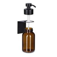Relaxdays dozator za sapun, 2 komada, 250 ml, smeđe staklo, nehrđajući čelik, zidni, samoljepljivi, bez bušenja, smeđa/crna 6