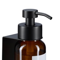 Relaxdays dozator za sapun, 2 komada, 250 ml, smeđe staklo, nehrđajući čelik, zidni, samoljepljivi, bez bušenja, smeđa/crna 7