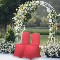 Relaxdays Set od 4 navlake za stolice, univerzalne rastezljive navlake, dekoracija za banketne stolice, za vjenčanja i svečanosti, tamnocrvene 2