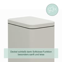 Relaxdays kanta za smeće 10 litara, uska 16 cm, meko zatvaranje, nožna pedala, s unutarnjom kantom, za kuhinju i kupaonicu, mat izvedba 2