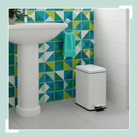 Odpadkový kôš Relaxdays, 10 litrov, úzky 16 cm, so systémom tichého zatvárania (Softclose), pedálový, s vnútornou nádobou, do kuchyne a kúpeľne, matný biely 3