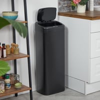 Relaxdays Senzorový odpadkový kôš 40 l, automatické elektrické veko, držiak na vrecia, kuchynský odpadkový kôš, čierny 3