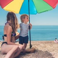 Relaxdays podnožje za suncobran, vijak za tlo, crno 2