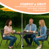 Relaxdays Podnožak za suncobran i sušilo za rublje, promjer šipke 25-55 mm, vijčano pričvršćivanje, čelik, srebrna/crna 2
