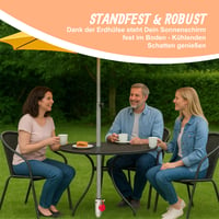 Relaxdays Zemná kotva do zeme pre slnečníky a sušiaky na bielizeň, 25-55 mm, skrutkovacia oceľová kotva, s 5 adaptérmi, strieborno-červená 4