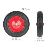 Koleso na fúrik Relaxdays 3.50-8, plná guma, oceľový disk, odolné proti defektu, max. 100 kg, čierno-červené 4