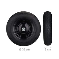 Roată de roabă Relaxdays 4.80/4.00-8, anvelopă pneumatică, roată de rezervă pentru roabă, jantă din oțel, valvă, până la 120 kg, negru 4