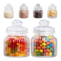Relaxdays Súprava 6 sklenených dóz, 700 ml, s viečkom, vzduchotesné, priehľadné, na potraviny, doplnok na svadobný candy bar 1