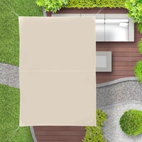 Relaxdays pravokutno sjenilo za terasu 4x5 m, vodootporno, otporno na UV zračenje, s užadima za zatezanje, za terasu i balkon, bež 3