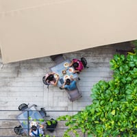 Relaxdays pravokutno sjenilo 5 x 6 m, vodootporno, otporno na UV zračenje, s užadima za zatezanje, za terasu i balkon, bež 2