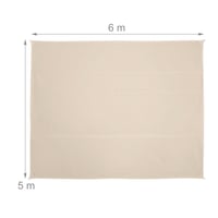 Relaxdays pravokutno sjenilo 5 x 6 m, vodootporno, otporno na UV zračenje, s užadima za zatezanje, za terasu i balkon, bež 4