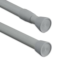 Teleskopická tyč Relaxdays 110-200 cm, nerezová upínacia tyč na sprchový záves, záclonu, do zárubne, bez vŕtania, sivá 1