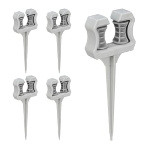Ghidaj pentru furtun de grădină Relaxdays, set de 5 bucăți, dispozitiv de ghidare pentru înfipt în pământ, 26 x 10 x 3,5 cm, gri