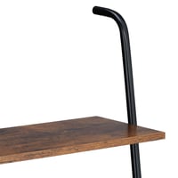 Relaxdays Törölközőlétra 4 Fokkal és Polccal, 150x45,5x20 cm, Fém, Ipari Design, Fekete/Barna 5