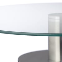 Relaxdays Platou pentru tort cu picior, Ø 30 cm, Platou rotativ pentru servire, Sticlă și oțel inoxidabil, Transparent/Argintiu 7