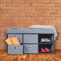 Bancă Relaxdays cu 6 sertare, pernă confortabilă, bancă de depozitare pliabilă, 39x76x38 cm, gri 2