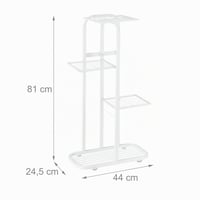 Suport pentru flori Relaxdays, metal, 4 niveluri, alb, raft etajat pentru balcon, terasă, interior și exterior 8