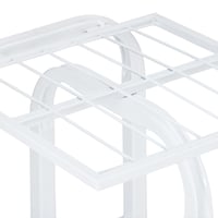 Suport pentru flori Relaxdays, metal, 4 niveluri, alb, raft etajat pentru balcon, terasă, interior și exterior 12