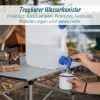 Relaxdays Vízeskanna 25 literes csappal és csavaros kupakkal, BPA-mentes, kempinghez és autóhoz, fehér/átlátszó 3
