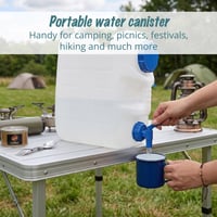 Canistră de apă Relaxdays de 25 litri cu robinet și capac cu filet, fără BPA, pentru camping și mașină, alb/transparent 3