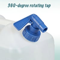 Canistră de apă Relaxdays de 25 litri cu robinet și capac cu filet, fără BPA, pentru camping și mașină, alb/transparent 8