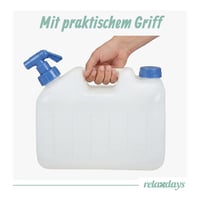 Relaxdays Vízeskanna 25 literes csappal és csavaros kupakkal, BPA-mentes, kempinghez és autóhoz, fehér/átlátszó 7
