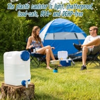 Canistră de apă Relaxdays de 25 litri cu robinet și capac cu filet, fără BPA, pentru camping și mașină, alb/transparent 4