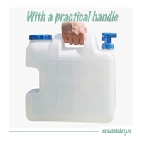 Canistră de apă Relaxdays de 25 litri cu robinet și capac cu filet, fără BPA, pentru camping și mașină, alb/transparent 7