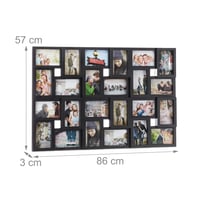Relaxdays XXL kolážový fotorámik na 24 fotografií, 10x15 cm, formát na výšku alebo na šírku, plast, 53x85 cm, čierny 4