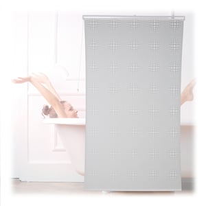 Relaxdays sprchový záves, polopriehľadná kúpeľňová roleta, do vane a sprchy, 140x240 cm, vodoodpudivý, montáž na strop, biely