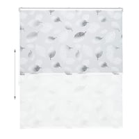 Relaxdays rolovací sprchový záves 140x240 cm s listovým vzorom, sťahovacia šnúrka, čierno-biely, na vaňu, s flexibilným upevnením 6