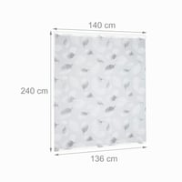 Relaxdays rolovací sprchový záves 140x240 cm s listovým vzorom, sťahovacia šnúrka, čierno-biely, na vaňu, s flexibilným upevnením 4