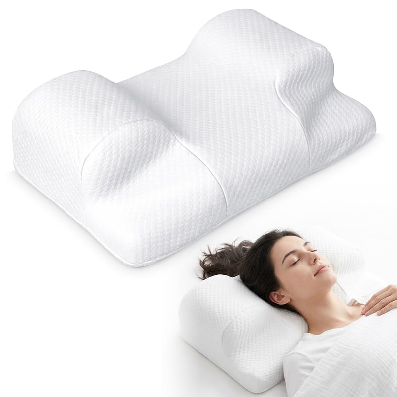 RelaxSleep Premium jastuk za spavanje na leđima - ergonomski jastuk za vrat i jastuk od memorijske pjene za stabilan položaj na leđima, protiv bora, nakon transplantacije kose, operacije nosa i grudi