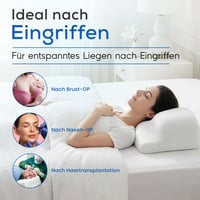 RelaxSleep Premium jastuk za spavanje na leđima - ergonomski jastuk za vrat i jastuk od memorijske pjene za stabilan položaj na leđima, protiv bora, nakon transplantacije kose, operacije nosa i grudi 7