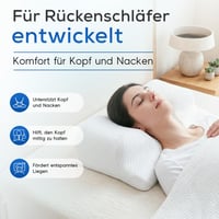 RelaxSleep Premium jastuk za spavanje na leđima - ergonomski jastuk za vrat i jastuk od memorijske pjene za stabilan položaj na leđima, protiv bora, nakon transplantacije kose, operacije nosa i grudi 10