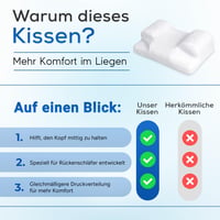RelaxSleep Premium jastuk za spavanje na leđima - ergonomski jastuk za vrat i jastuk od memorijske pjene za stabilan položaj na leđima, protiv bora, nakon transplantacije kose, operacije nosa i grudi 8
