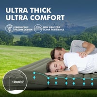 Relefree 140x200 cm Kétszemélyes Felfújható Matrac Lábpumpával Vízálló Kemping Matrac 4