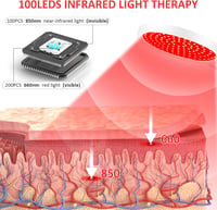 Relhafethy Vörös Fényterápiás Lámpa Talppal - 660nm & 850nm Infravörös, 3-az-1-ben Chip, Állítható Nyak, 100 LED, Időzítő Funkcióval Otthoni 2