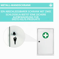 Reliance Medical Sofia 214 metalni zidni ormarić, bijeli, 46x30x14 cm 3