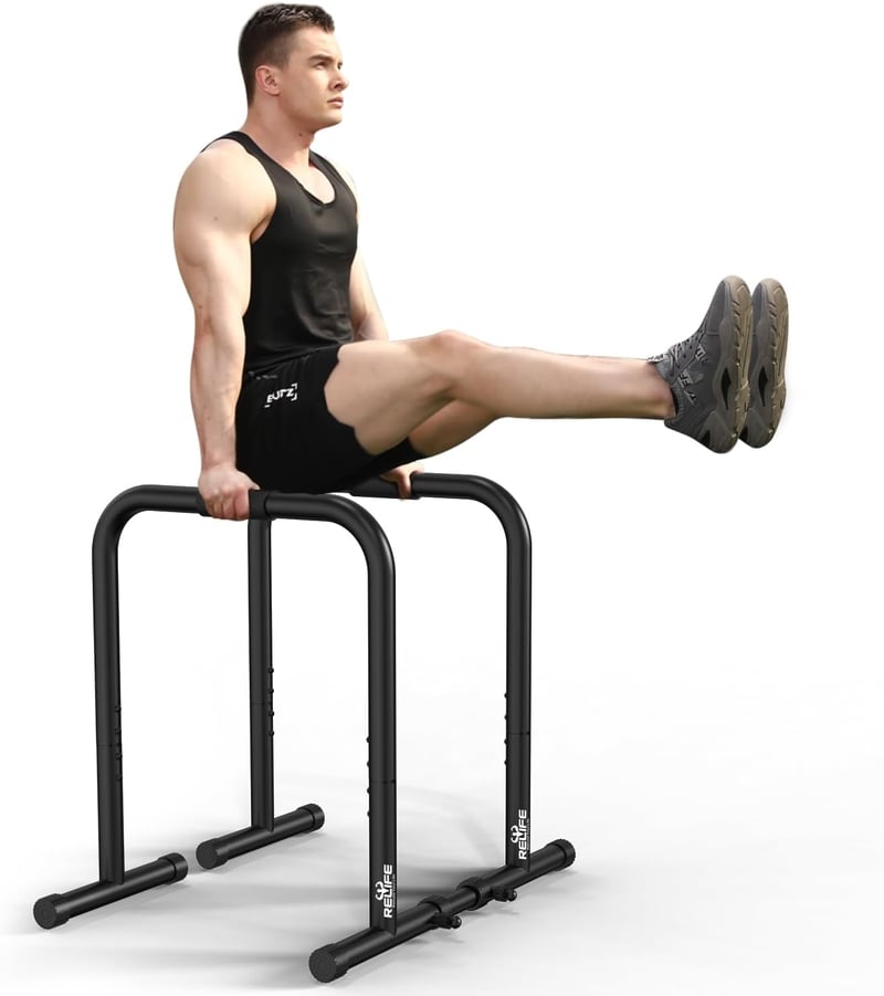 RELIFE Rebuild Your Life Dip Station Párhuzamos Rudak Edzőpad Otthoni Edzéshez - black