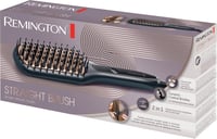 Perie de îndreptat părul și placă 2în1 Remington CB7400, cu peri antistatici cu înveliș ceramic, afișaj digital, 150-230°C, Negru 9