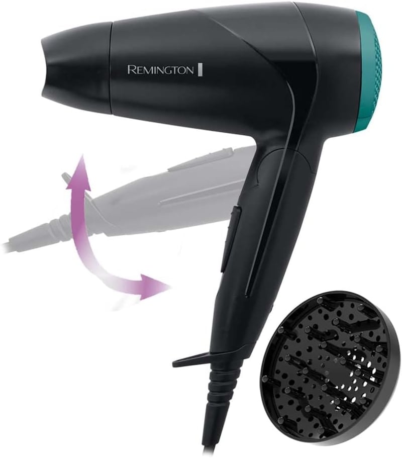 Remington D1500 2000W összecsukható utazó hajszárító diffúzorral - White